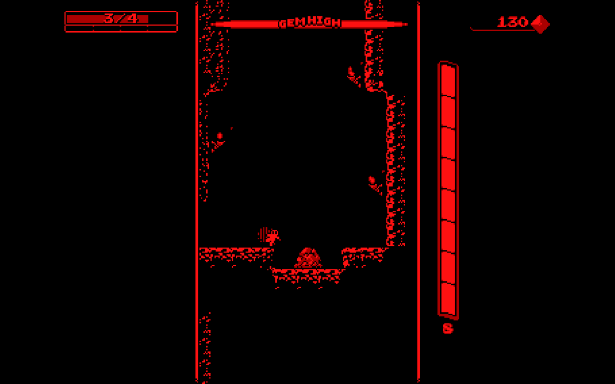 Downwell (Windows) screenshot: The Virtual Boy colour palette