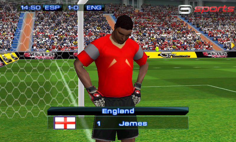 Real Soccer 2011 (Android) screenshot: Disappointed goal keeper