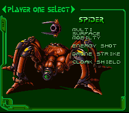 Metal Warriors (SNES) screenshot: Select Battledroid