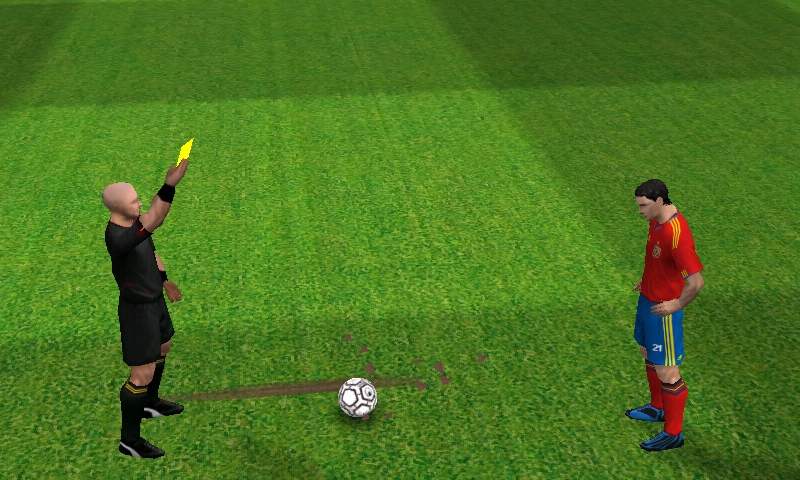 Real Soccer 2011 (Android) screenshot: Yellow card