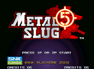 Metal Slug 5 (Neo Geo) screenshot: Title screen.