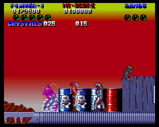 Plexu: The Time Travellers (Amiga) screenshot: Toxic containers