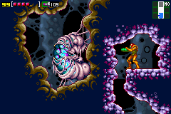 Metroid: Zero Mission (Game Boy Advance) screenshot: The remains of... something...