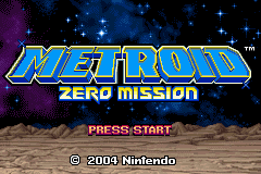Metroid: Zero Mission (Game Boy Advance) screenshot: The title screen.