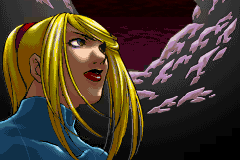 Metroid: Zero Mission (Game Boy Advance) screenshot: Samus studies her surroundings...