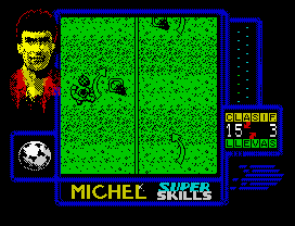 Michel Futbol Master + Super Skills (ZX Spectrum) screenshot: First test: Ball dribbling