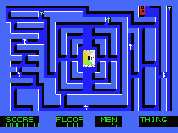 Midnight Building (MSX) screenshot: The labyrinth is fully visible for a short moment.