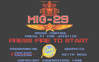 Mig-29 Soviet Fighter (Atari ST) screenshot: Title screen