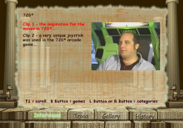 Midway Arcade Treasures (GameCube) screenshot: Most games feature trivia and history information.