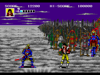 Sengoku (SEGA CD) screenshot: Fighting on the clouds