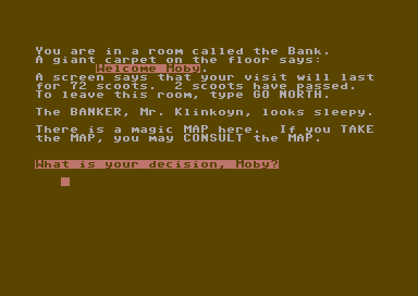 Nellan is Thirsty (Commodore 64) screenshot: Starting location