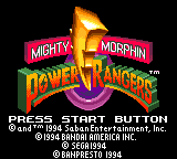 Mighty Morphin Power Rangers (Game Gear) screenshot: Title screen