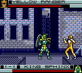 Mighty Morphin Power Rangers (Game Gear) screenshot: Fighting King Sphinx