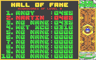 Mindbender (Atari ST) screenshot: Each level is assessed individually for scoring purposes