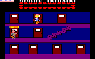 Mikie (Amstrad CPC) screenshot: Hallway 2
