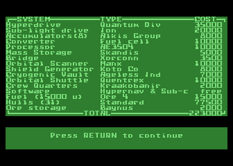 Universe (Atari 8-bit) screenshot: Some useful information...