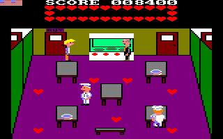 Mikie (Amstrad CPC) screenshot: The canteen