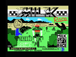 Milk Race (MSX) screenshot: Title screen