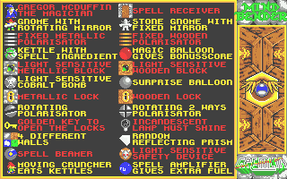 Mindbender (Atari ST) screenshot: Details of what each functional piece does