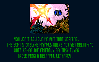 Fantasy Flyer (Amiga) screenshot: Game story