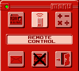 Mission: Impossible (Game Boy Color) screenshot: Inside of the "Agent Organizer", your survival kit during the missions.