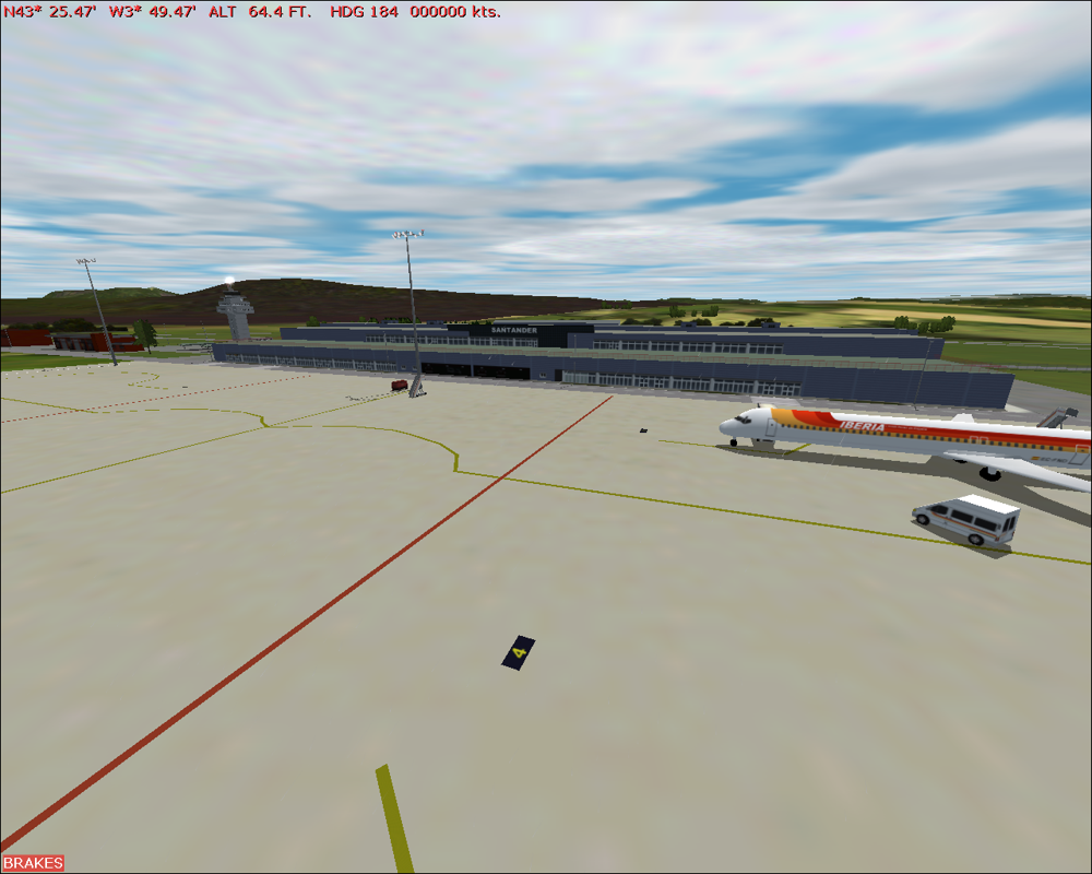 Scenery Spain 2: Spanish Airports (Windows) screenshot: Santander airport - control tower and main terminal.