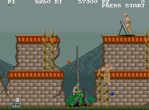 M.I.A.: Missing in Action (Arcade) screenshot: Some destroyed walls