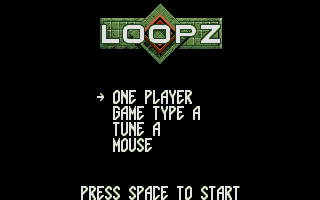 Loopz (Atari ST) screenshot: Main menu