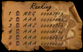 The Soul (DOS) screenshot: High scores