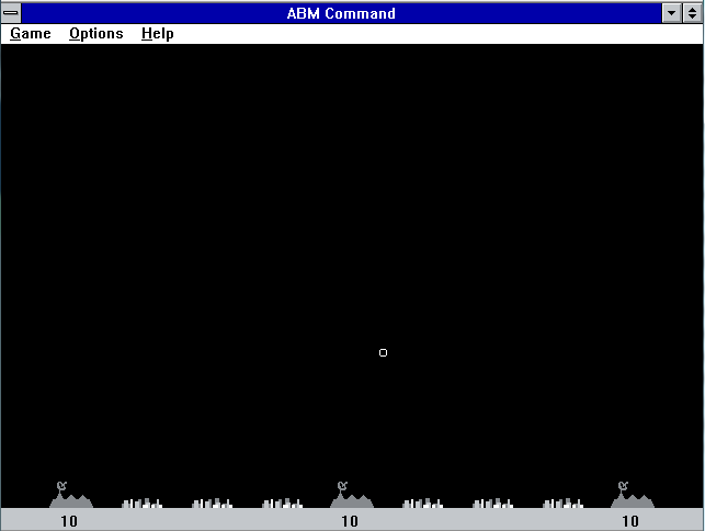 ABM Command (Windows 3.x) screenshot: The start of a game