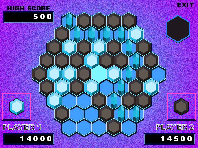 Card & Board Games 2 (Windows) screenshot: The game of HEX<br>Here the player has just connected two sides of the game area to win Round 2