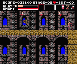 Vampire Killer (MSX) screenshot: Stage 5: you gotta hate Medusa heads!