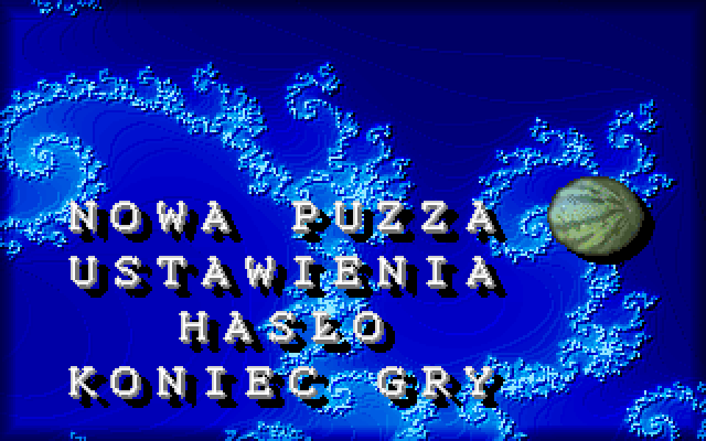 Puzza (DOS) screenshot: Game menu