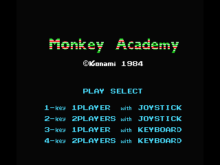 Monkey Academy (MSX) screenshot: Title Screen