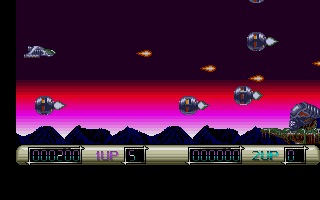 Z-Out (Atari ST) screenshot: Level 4 using colour cycling for the backdrop