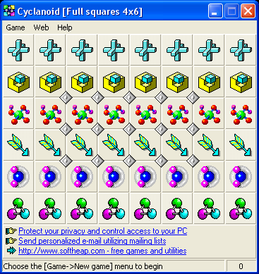 Cyclanoid (Windows) screenshot: Title screen (a solved puzzle)