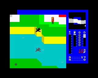 TLL: Tornado Low Level (ZX Spectrum) screenshot: - Here it is, the first target caught on screen.