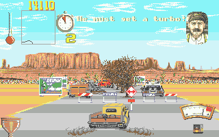 Moonshine Racers (Atari ST) screenshot: You can't buy extras until after the first race