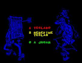 Mortadelo y Filemón II: Safari Callejero (ZX Spectrum) screenshot: Main Menu