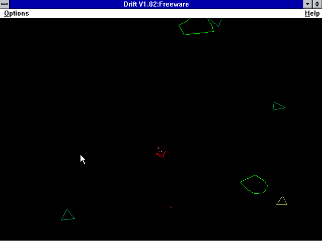 Drift (Windows 3.x) screenshot: A game in progress