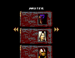 Mortal Kombat 3 (SEGA Master System) screenshot: Selecting a difficulty level.
