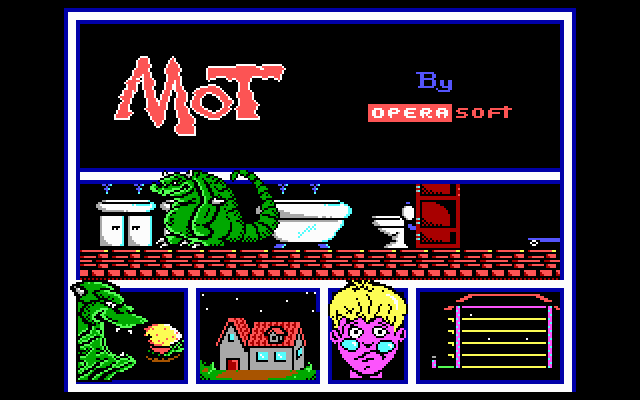 MOT (DOS) screenshot: Demo - At the bathroom
