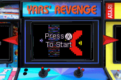 Pong / Asteroids / Yars' Revenge (Game Boy Advance) screenshot: Choose a game