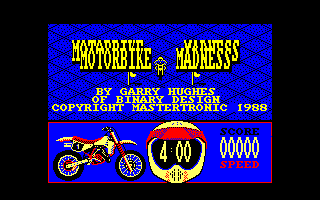 Motorbike Madness (Amstrad CPC) screenshot: Title screen