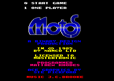 Motos (Amstrad CPC) screenshot: Startup