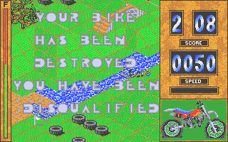 Motorbike Madness (Atari ST) screenshot: Game over