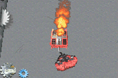 Robot Wars: Advanced Destruction (Game Boy Advance) screenshot: Being hit badly
