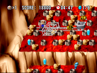 Bomberman World (PlayStation) screenshot: Spider enemy