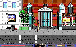 Crime Does Not Pay (DOS) screenshot: Start -- Team 1