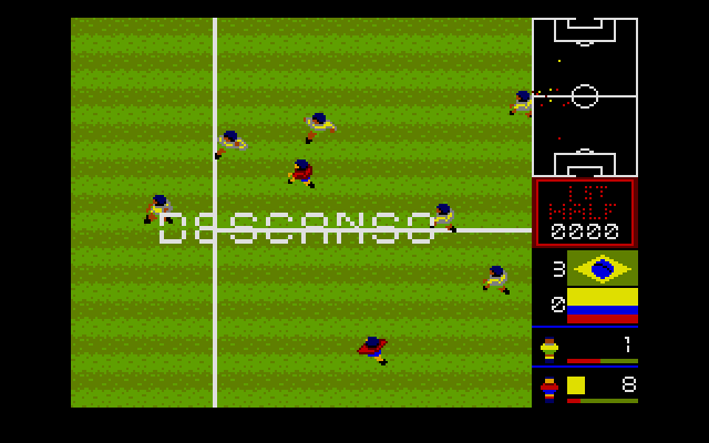 Mundial de Fútbol (DOS) screenshot: Half time